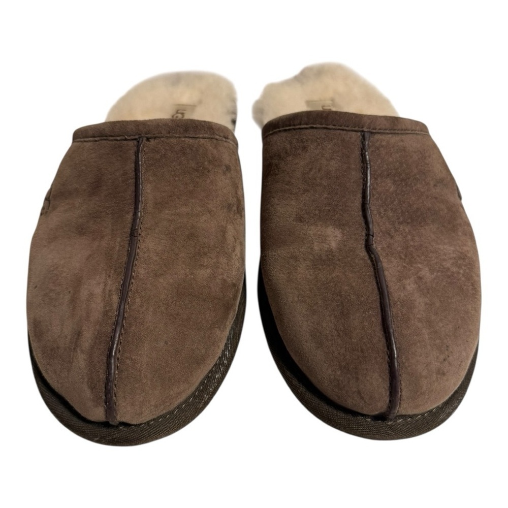 UGG Men's Scuff Slippers - Size 12 | Espresso Suede Colour | Sheepskin Lining - Picture 3 of 13